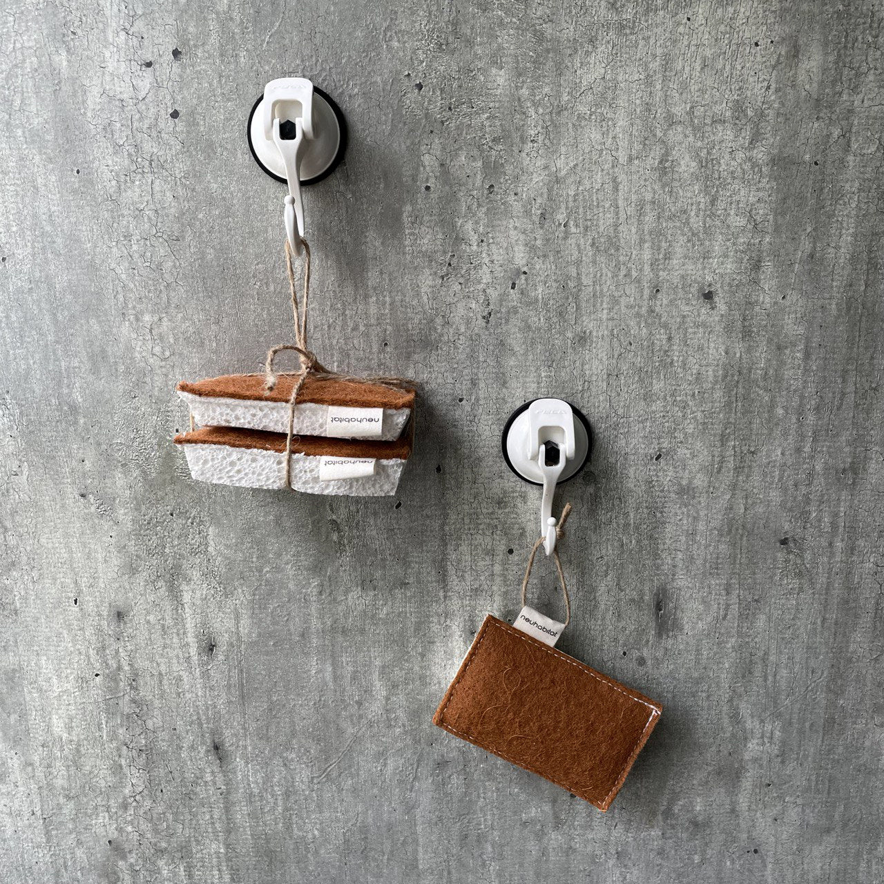 Coir Cellulose Dishwashing Sponge Natural Cotton Stitched Plant - based Eco Friendly Coconut Fiber Scrubber Scouring Pads - Neuhabitat