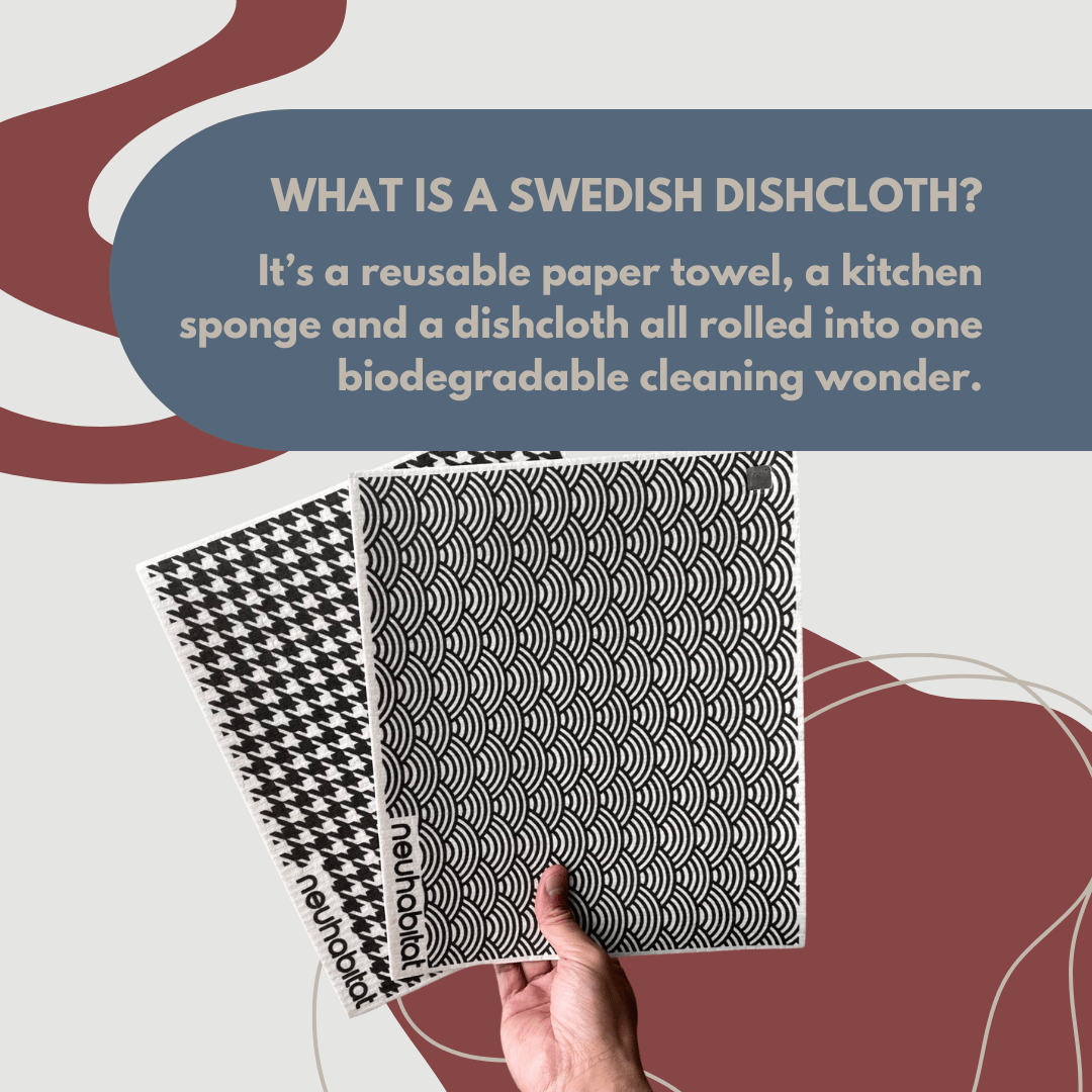 Extra Large Swedish Dishcloth With Eyelet Earth Friendly Biodegradable Super Absorbent Multi - Purpose Cleaning White Sponge Cloth - Neuhabitat