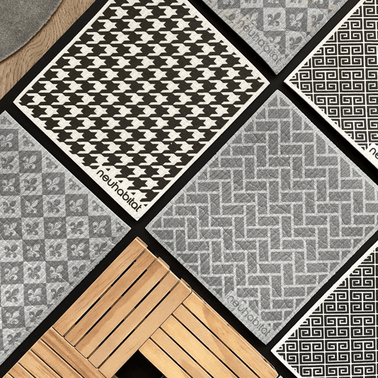 Swedish Dishcloth (EUR Collection) Earth Friendly Biodegradable Super Absorbent Multi - Purpose Cleaning White Sponge Cloth - Neuhabitat