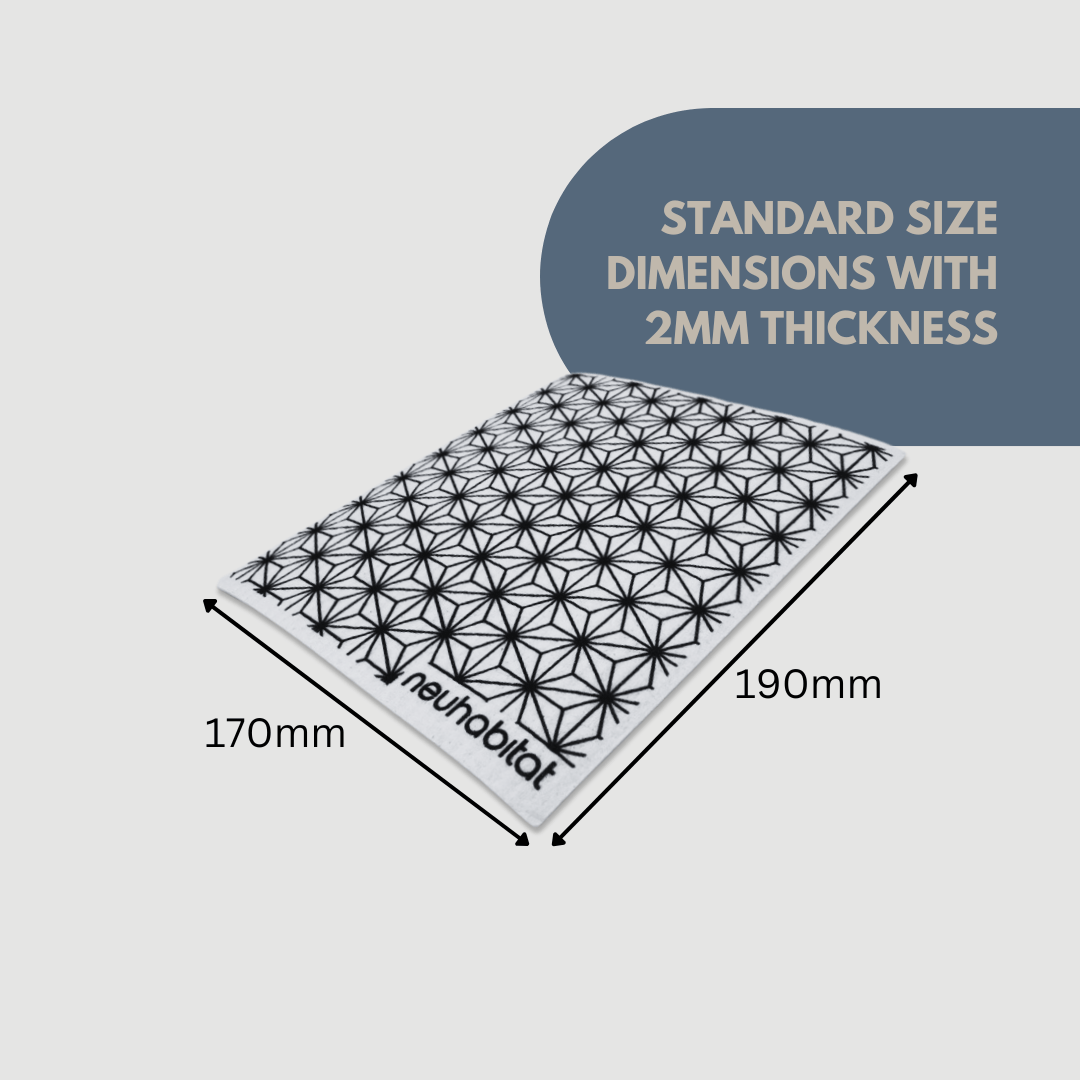 Swedish Dishcloth (JPN Collection) Earth Friendly Biodegradable Super Absorbent Multi - Purpose Cleaning White Sponge Cloth - Neuhabitat