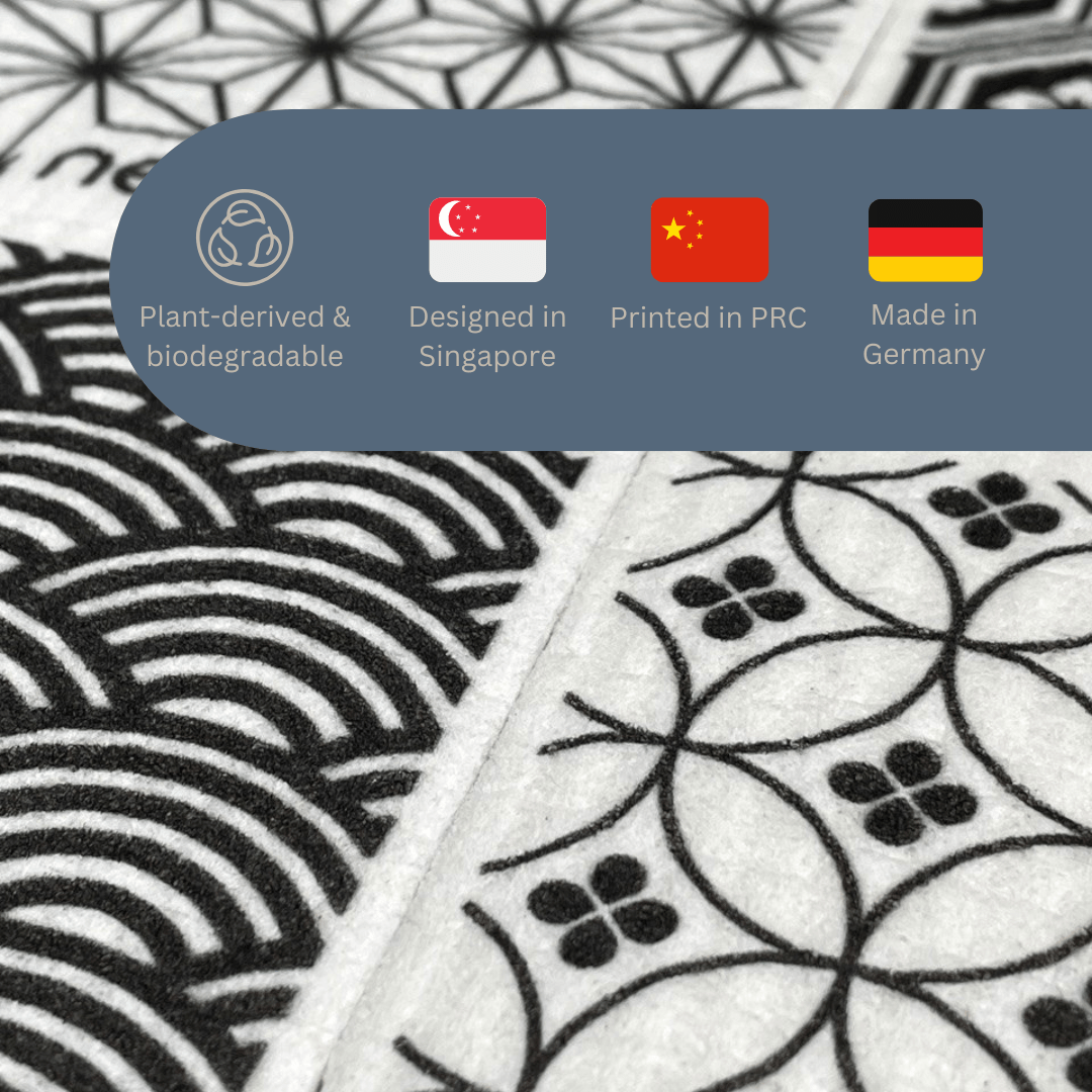 Swedish Dishcloth (JPN Collection) Earth Friendly Biodegradable Super Absorbent Multi - Purpose Cleaning White Sponge Cloth - Neuhabitat