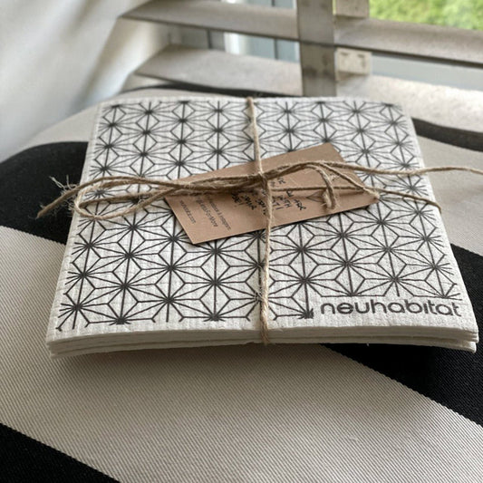 Swedish Dishcloth (JPN Collection) Earth Friendly Biodegradable Super Absorbent Multi - Purpose Cleaning White Sponge Cloth - Neuhabitat